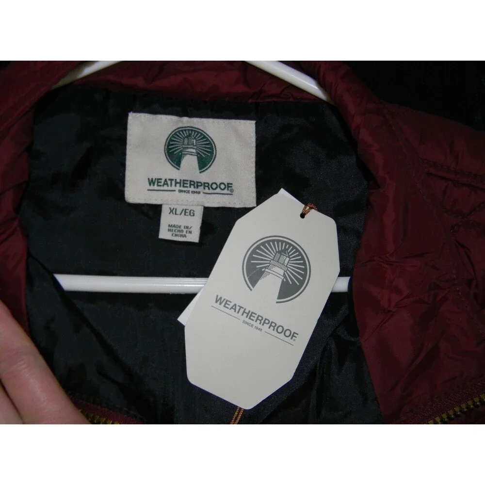 Weatherproof Puffer Vest Burgandy Packable Men's Size Small NWT